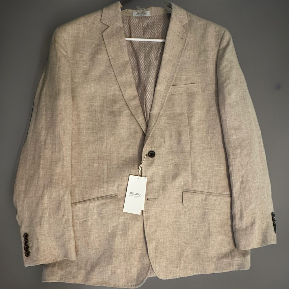 Men's 100% Linen Suit Set – Baird McNutt Murano Blazer + Zac Classic 38X30 Pants